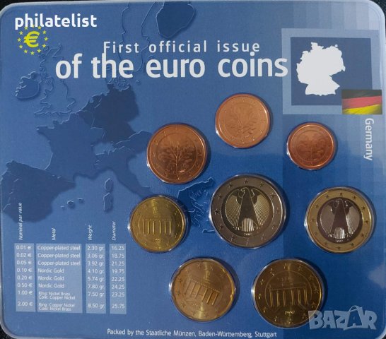 Германия 2002 F - Евро сет - комплектна серия от 1 цент до 2 евро, снимка 2 - Нумизматика и бонистика - 44312171