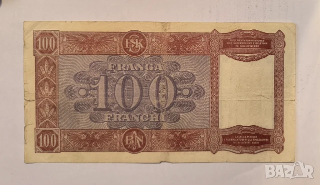 Албания 100 франга 1940 година, снимка 2 - Нумизматика и бонистика - 50549091