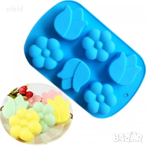 едро цвете лале силиконов молд форма калъп сапун гипс шоколад
