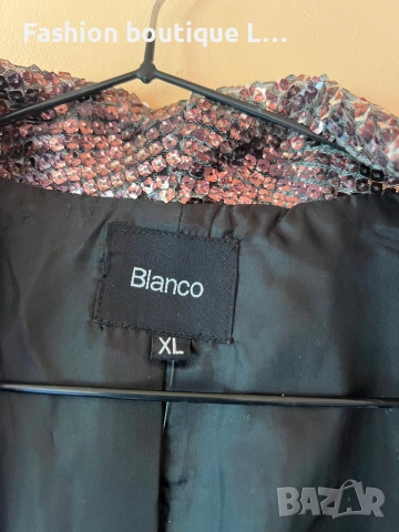 Уникално сако от пайети размер L / XL на марката Blanco 🖤, снимка 4 - Сака - 54314708