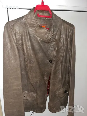 Кафяво кожено яке Hugo Boss