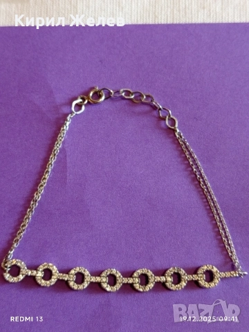 Сребърна гривна украсена с бляскави цирконий елегантен и модерен аксесоар 29794, снимка 8 - Гривни - 52844966