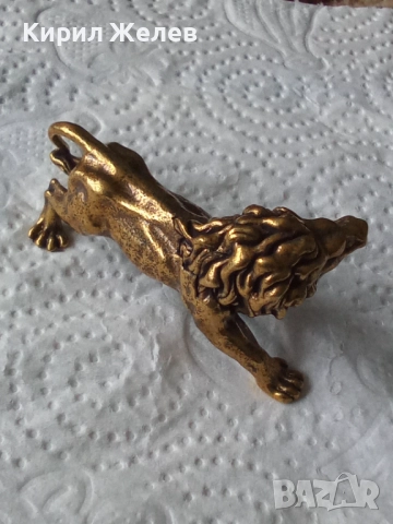 Бронзова фигурка на лъв малка 52515, снимка 2 - Колекции - 52590124