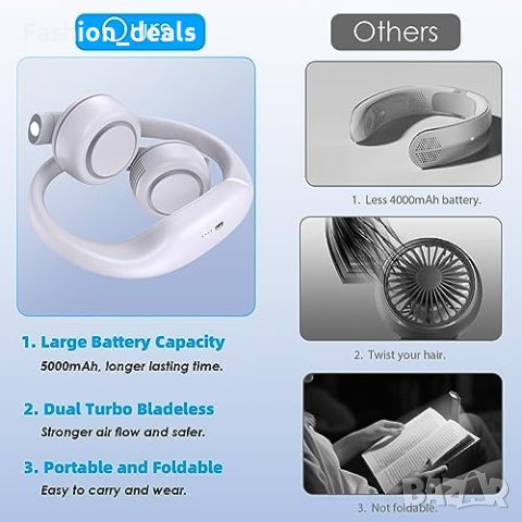 Нова Светлина за четене на книги за врат с вентилатор Подарък, снимка 4 - Друга електроника - 42426668