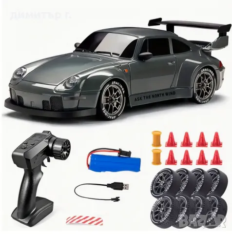 Porsche спортна кола 2,4 GHz High-Speed 4WD RC Drift Car 8х гуми