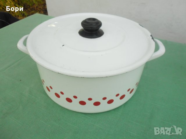 Емайлирана българска тенджера  6 литра, снимка 7 - Съдове за готвене - 34885090