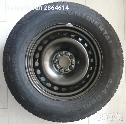 215/75R16 M+S Гума с джанта Continental Contact за SUV 4x4, снимка 11 - Гуми и джанти - 52676548