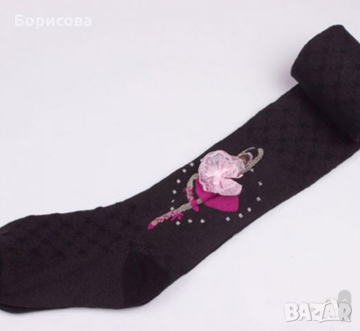 Детски чорапогащници с апликация балерина, чорапогащник за балет, снимка 6 - Детско бельо и бански  - 30707991