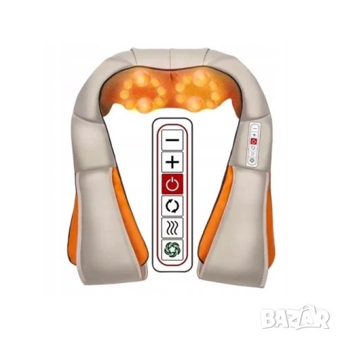 Топ цена! НОВ Шиацу масажор с 6 копчета, 16 глави, Затопляща функция, Ръкохватки, снимка 3 - Масажори - 42656416
