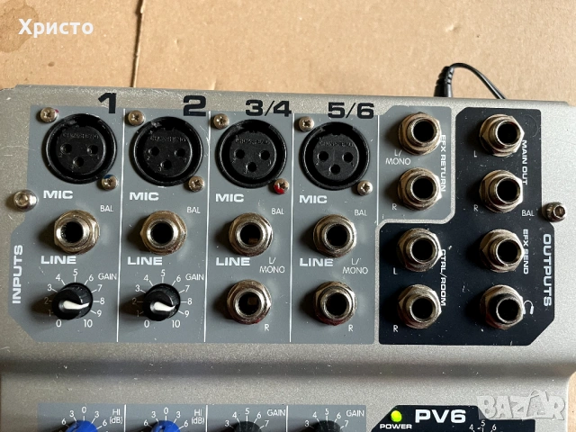Аудио миксер PEAVEY PV6, снимка 4 - Ресийвъри, усилватели, смесителни пултове - 54066062