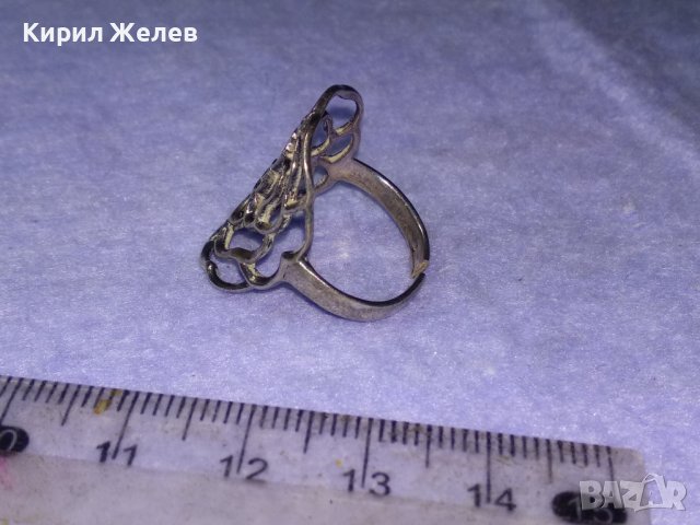 ЧУДЕСЕН ФЛОРАЛЕН АЖУРЕН СРЕБЪРЕН АРТ ДЕКО ПРЪСТЕН СРЕБРО 925 РЕГУЛИРУЕМ РЪЧНА ИЗРАБОТКА 40539, снимка 13 - Пръстени - 42761022