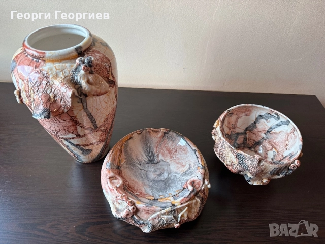 Комплект авторски порцеланови съдове, снимка 6 - Вази - 52404773