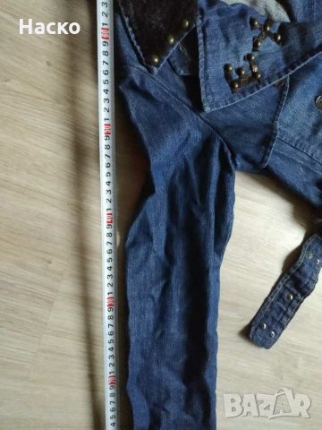 EX Coanni , дънково манто с колан, дънково яке, снимка 6 - Якета - 31177189