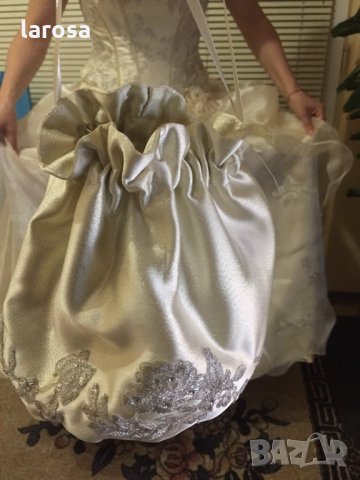 Сватбена,Булчинска(бална) рокля цвят шампанско, снимка 6 - Сватбени рокли - 29704443