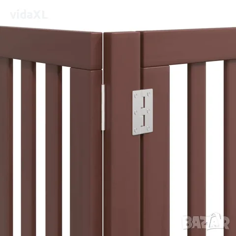vidaXL Сгъваема преграда за куче с врата 9 панела кафява 450 см топола, снимка 10 - За кучета - 56146648