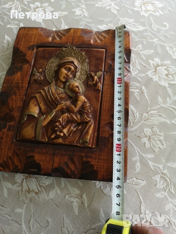 дървена икона, снимка 3 - Икони - 54291940