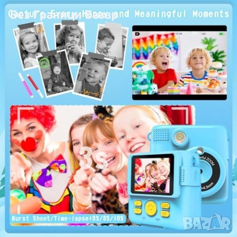 Нова Камера за незабавен печат с 3 ролки хартия Фотопринтер фотоапарат, снимка 5 - Други - 51487538