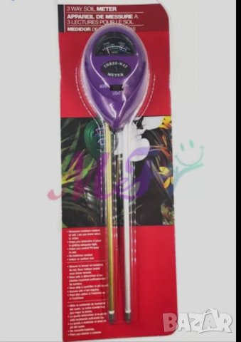⚛️ Ph метър, влагомер и светломер за почва различни цветове 3в1, снимка 6 - Измервателни инструменти - 37474553