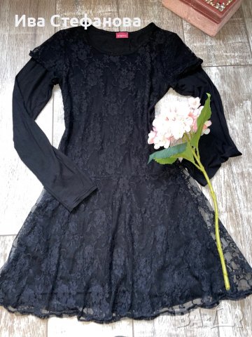 Черна елегантна дантелена парти рокля , снимка 7 - Рокли - 38832003