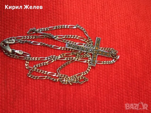 Стар МАРКАЗИТЕН СРЕБЪРЕН АРТ КРЪСТ СРЕБРО 925 с АВТОРСКА СРЕБЪРНА 925 КАРТИЕ ПЛЕТКА ВЕРИЖКА 38533, снимка 17 - Колиета, медальони, синджири - 41451029
