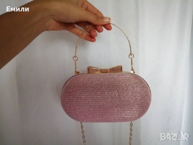 Елегантна блестяща чанта с две дръжки, чанта за абитуриентски бал, клъч за коктейлно парти, снимка 10 - Чанти - 54100859