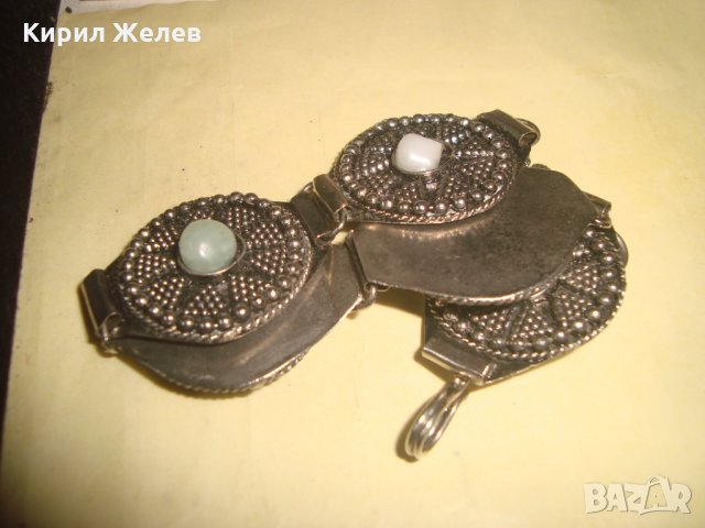 ОСМАНСКА СРЕБРИСТА НЕФРИТЕНА ЕТНО ГРИВНА 24775, снимка 4 - Гривни - 34424588