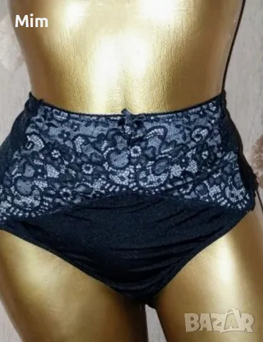 2XL Черна еластична бикина с дантела , снимка 2 - Бельо - 49418207