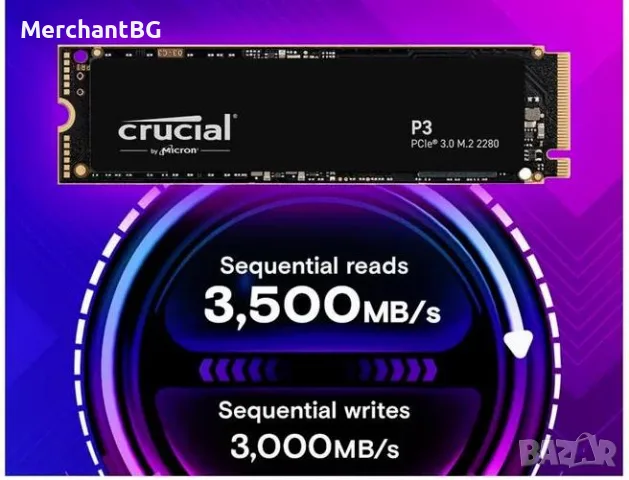 Crucial P3 NVMe - 1000GB, 500GB