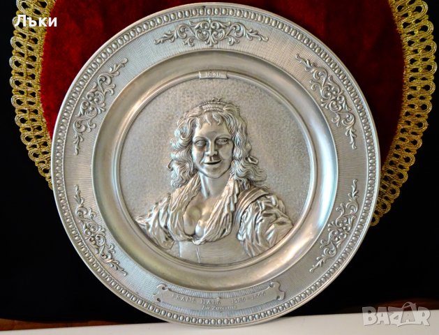 Калаена чиния Циганката Frans Hals,пано от калай. , снимка 8 - Антикварни и старинни предмети - 37054275