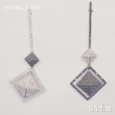 Златни обеци 18К с диаманти 0,60 ct, снимка 2 - Обеци - 39049342