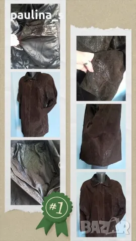 Два броя / Естествена кожа и велур / преходно палто / манто "Vera Pelle" / голям размер , снимка 12 - Палта, манта - 43621932