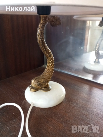Красива бронзова нощна лампа , снимка 3 - Антикварни и старинни предмети - 52436231