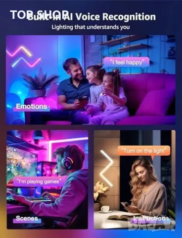 Нови Интелигентни Стенни Светлини Lepro WL1 Персонализация и AI осветление, снимка 6 - Лампи за стена - 49307014