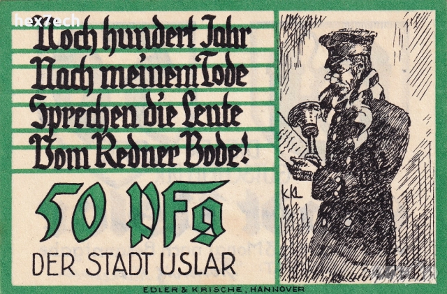 ❤️ Германия Uslar 1914-1924 50 пфенинга UNC нова ❤️, снимка 3 - Нумизматика и бонистика - 52906336