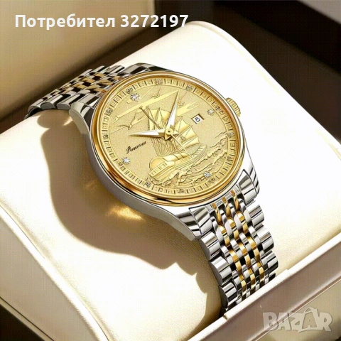 Potsree Унисекс Кварцов Часовник,Неръждаема Стомана,Дата, снимка 3 - Мъжки - 54241747