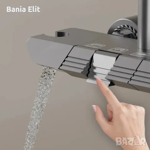 Душ система ELITE Pro 16, пиано бутони, термостатен смесител, хром, снимка 2 - Душове - 48985609
