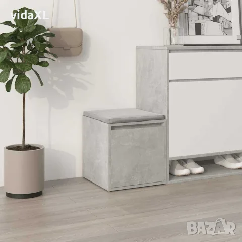 vidaXL Кутия с чекмедже, бетонно сива, 40,5x40x40 см, инженерно дърво, снимка 2 - Скринове - 56147824