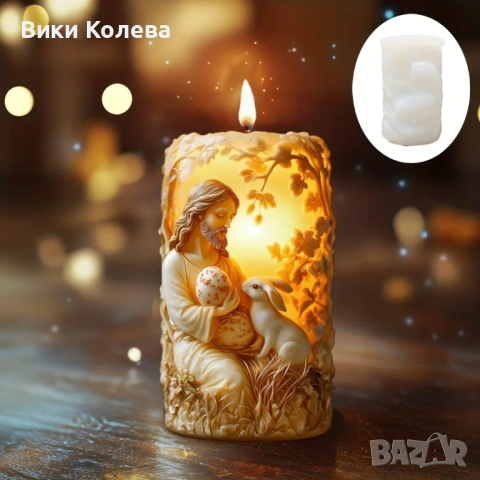 Силиконов молд Дева Мария със зайче и Исус Христос, снимка 6 - Форми - 53892391