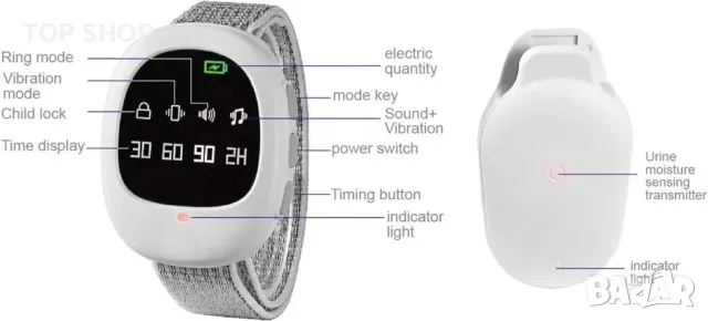 Аларма за напикаване с часовник 3 режима BC062, снимка 3 - Детски - 48498698