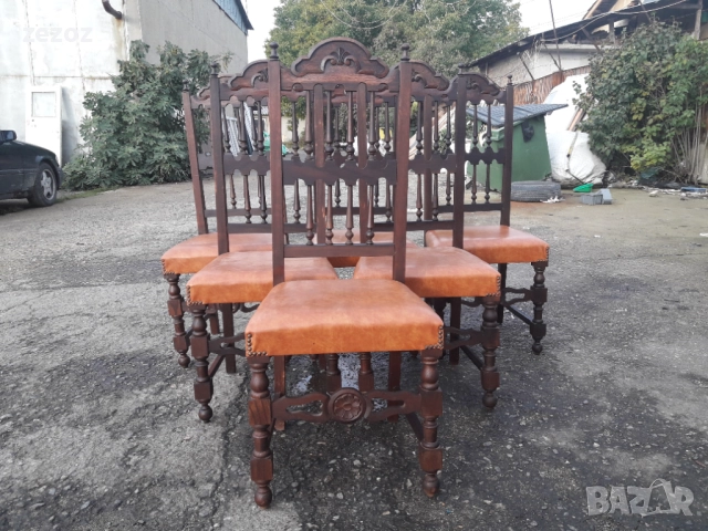 Столове антикварни махагон №011, снимка 3 - Столове - 52546943