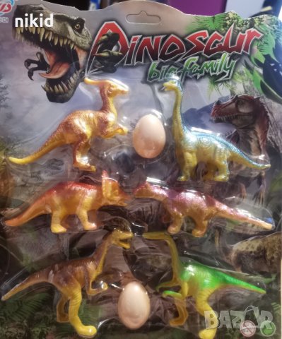 6 бр Динозавър динозаври и яйца пластмасови фигурки играчки за игра и украса торта, снимка 1 - Фигурки - 33704636