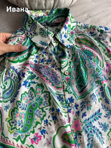 Риза от сатен ZARA, снимка 4 - Ризи - 53173805