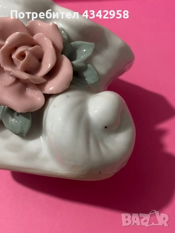 Amsel Porzellan Hamburg. 60 г.Малка порцеланова вазичка., снимка 3 - Антикварни и старинни предмети - 52896579