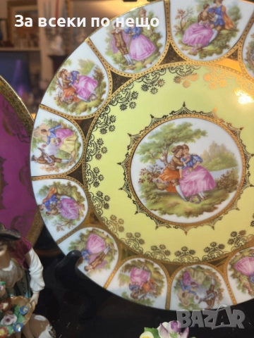 Circa 1930 “Любовна история” - изящно немско плато Код P1810, снимка 3 - Антикварни и старинни предмети - 53002040