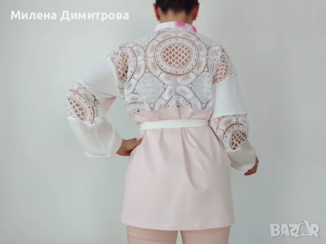 Ръчно рисувано сатенирано кимоно , снимка 5 - Сака - 48960711