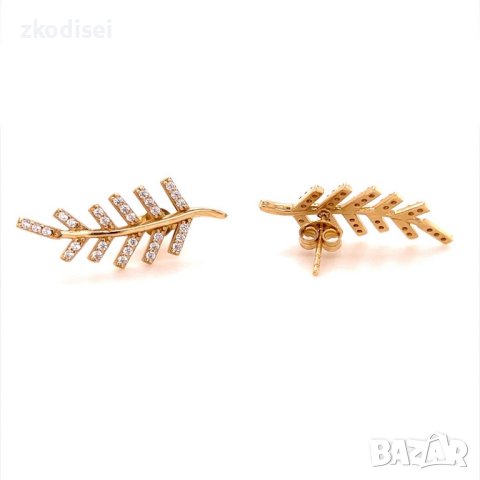 Златни обеци 4,11гр. 14кр. проба:585 модел:16523-3, снимка 2 - Обеци - 40569143