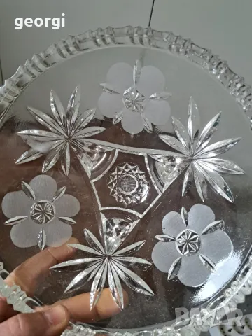 кристална фасетирана купа фруктиера 4/1, снимка 3 - Аксесоари за кухня - 49034584