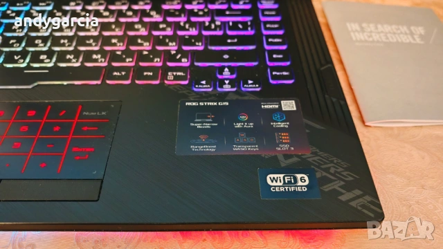 ASUS ROG STRIX G15/ NVidia GTX 1660ti 6GB/Core i7-10750H/16GB RAM/512G SSD/15.6 144Hz FHD IPS, снимка 8 - Лаптопи за игри - 54018666
