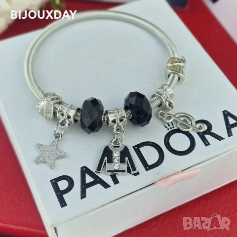 модна дамска гривна с черни камъни от медицинска стомана