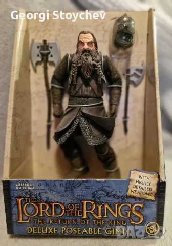 Колекционерска фигурка Deluxe Poseable Gimli 11" от Властелина на пръстените на ToyBiz , снимка 4 - Колекции - 56192923